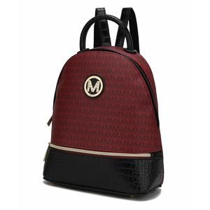 Snature Backpack Vegan Leather Top-Handle Bookbag Travel Bag B)